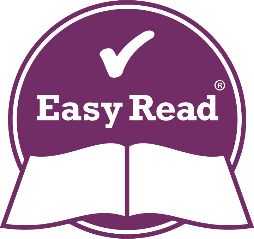 The Easy Read logo - an open book with a tick above it.